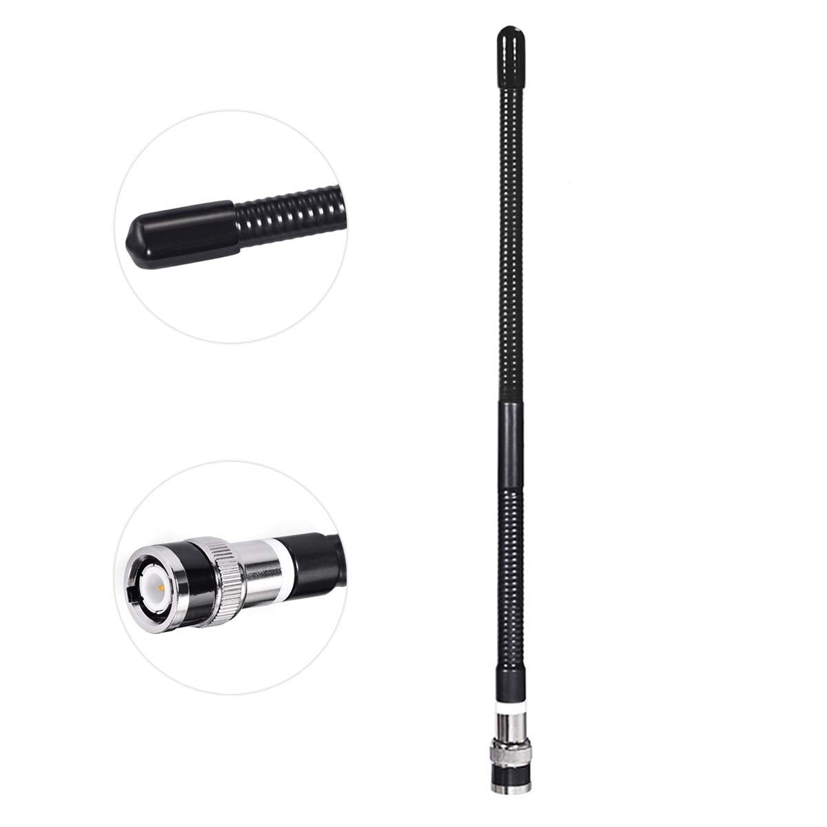 Bingfu 27MHz CB Radio Antenna BNC Male Connector Soft Whip Compatible with Cobra Midland Uniden Maxon Shack Portable Handheld Mobile Radio Police