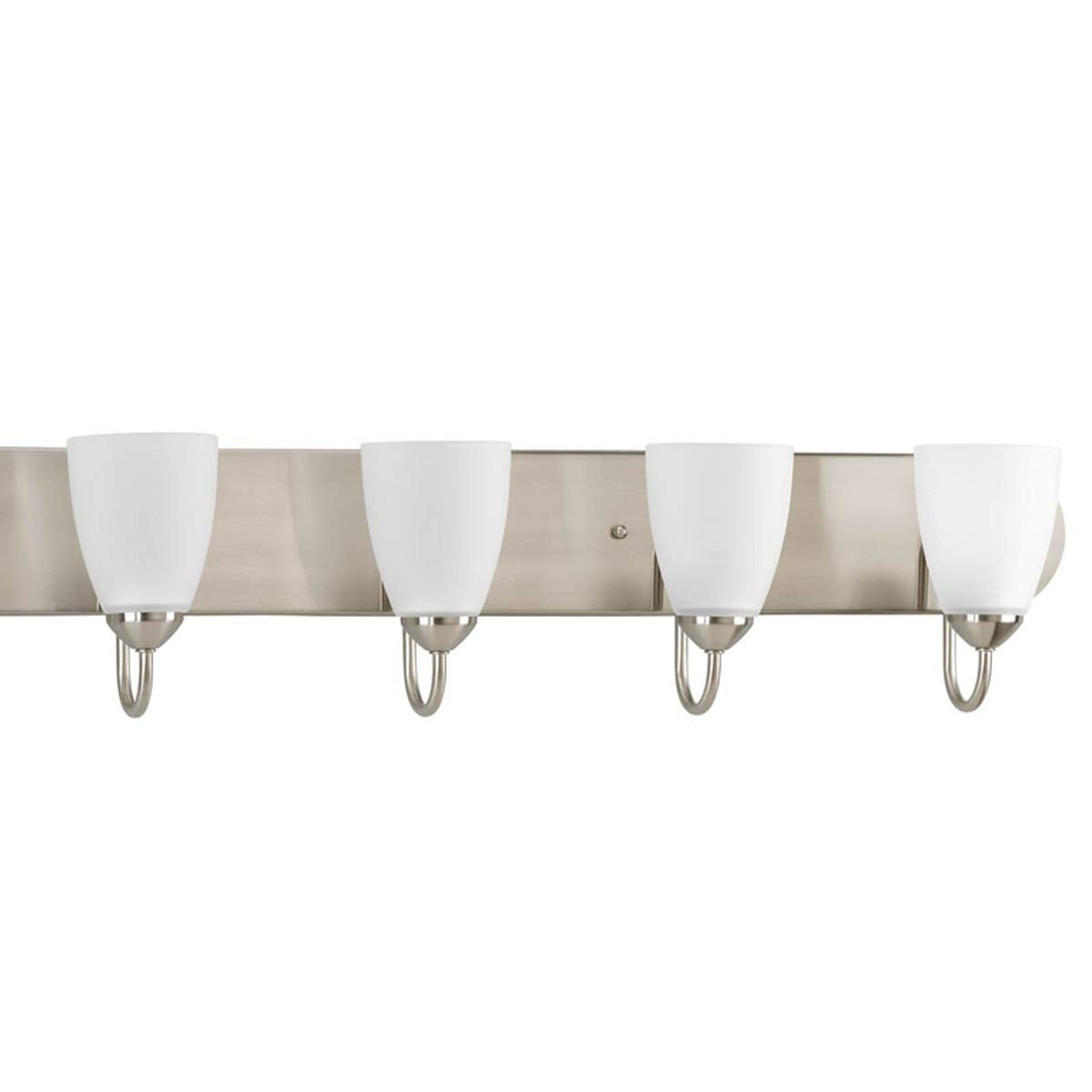 Gather Collection 6-Light Etched Glass Traditional Bath Vanity Light Brushed Nickel