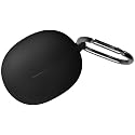 Geiomoo Silicone Cover for Baseus Bass BC1 Case, Soft Flexible Scratch Resistant Protective Cover with Carabiner (Black)