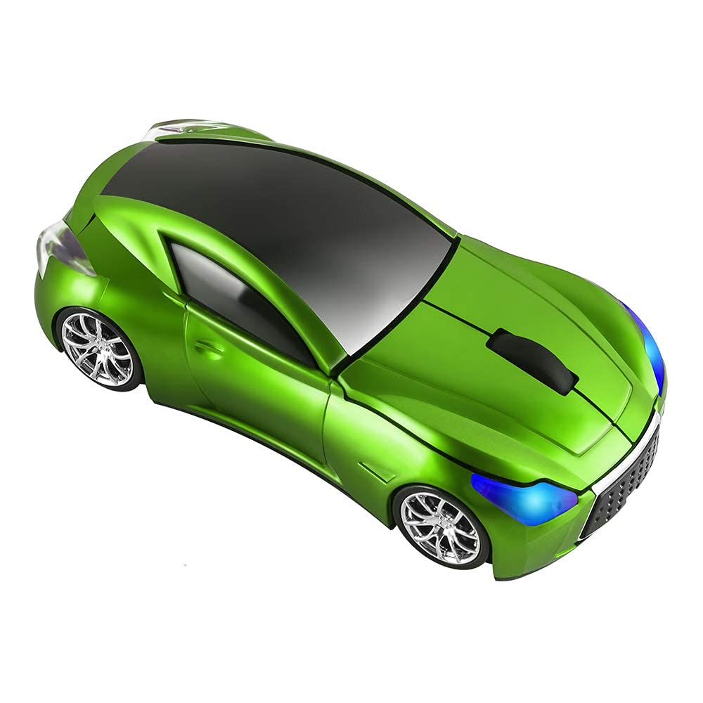 elec Space Cool Sport Car Shape 2.4GHz Wireless Mouse Optical Cordless Mice with USB Receiver for PC Laptop Computer 1600DPI 3 Buttons