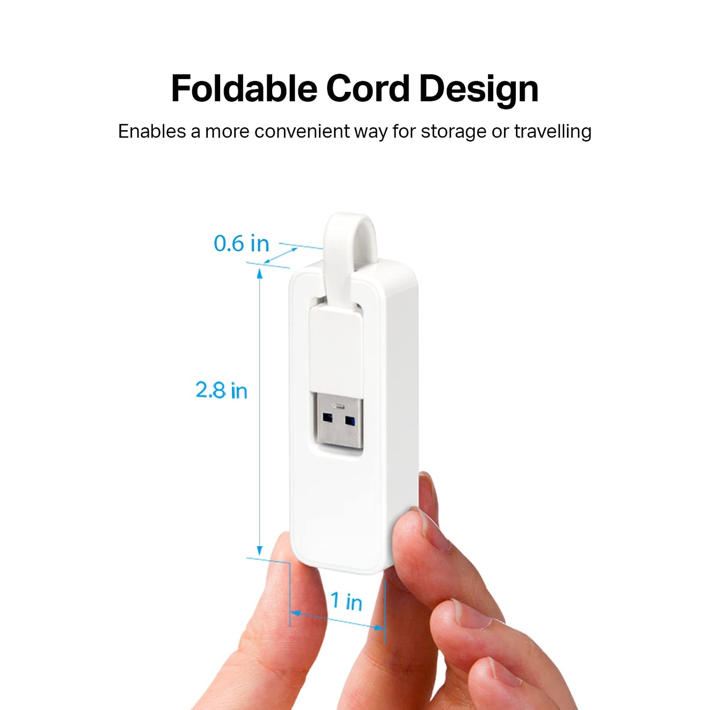 TP-Link USB to Ethernet Adapter, Foldable USB 3.0 to 10/100/1000 Gigabit Ethernet LAN Network Adapter, Support Windows 11/10/8.1/8/7/Vista/XP