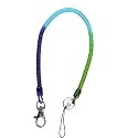 uxcell Spring Cord Design Rope Key Chain Strap Clip Blue Green