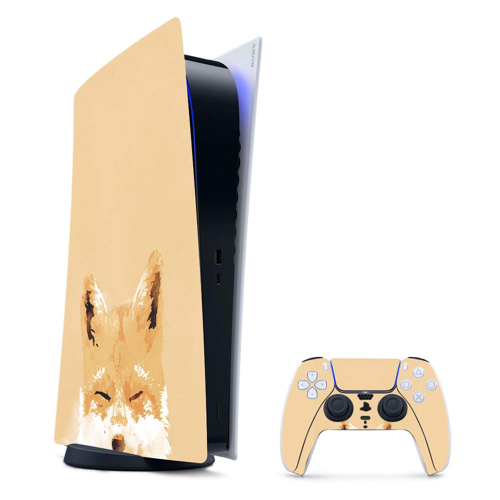 MightySkins Gaming Skin for PS5 / Playstation 5 Digital Edition Bundle - Smiling Fox | Protective Viny wrap | Easy to Apply and Change Styles | Made