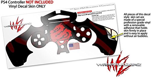 WraptorSkinz Decal Vinyl Skin Compatible with Sony PlayStation 4 Controller Oriental Dragon Red on Black (Controller NOT Included)
