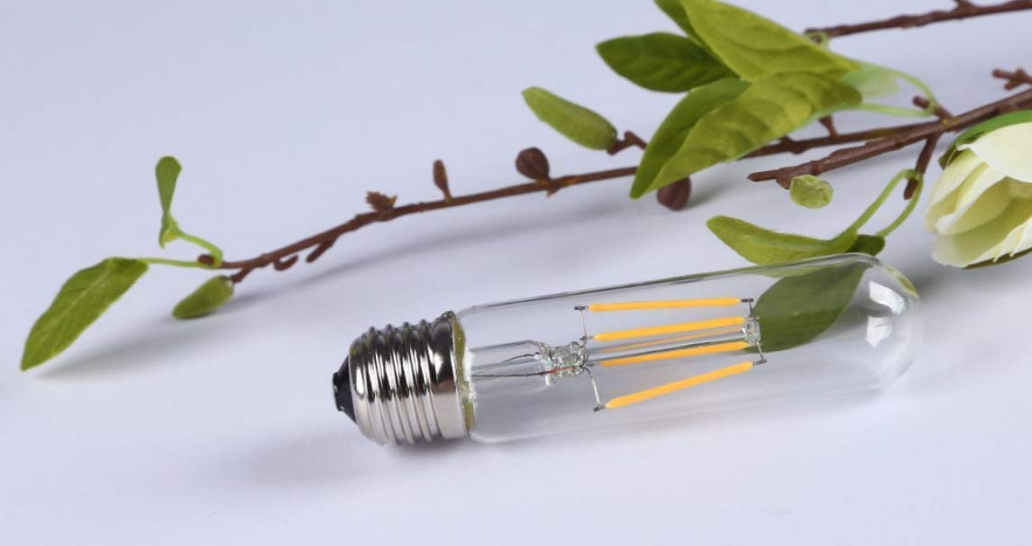 Vintage Edison LED Bulb T10/T125 LED Bulbs 4W Antique COB Tubular Filament LED Bulb Tubular Edison Style LED Filament Bulb T10,Dimmable,E26/E27