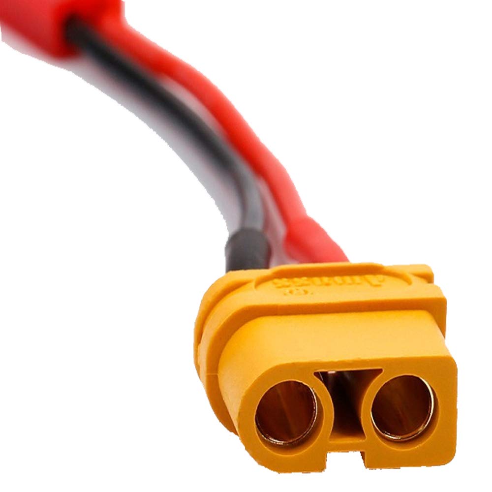 Yiqigou 5Pcs XT60 Plug Female Connector to 2pins JST Plug Female Connector Cable with 3.9inch 20AWG Silicone Wire