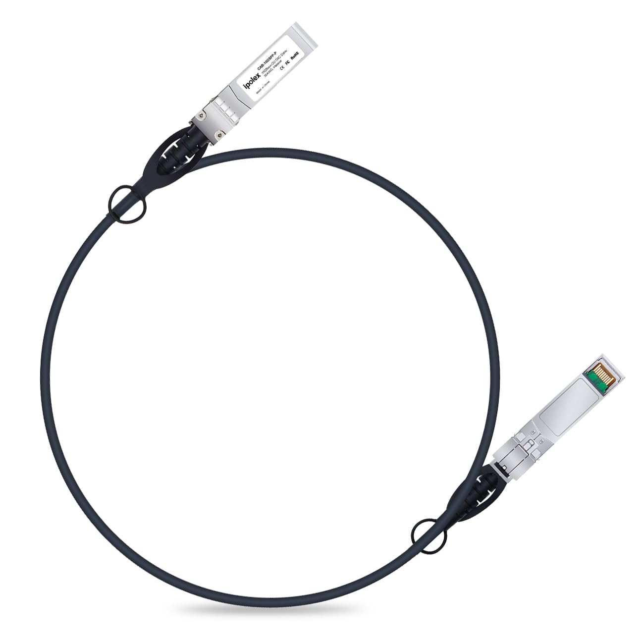 ipolex 10G SFP+ Twinax Cable, Direct Attach Copper(DAC) Passive Cable, 1-Meter, for Cisco SFP-H10GB-CU1M, Meraki, Ubiquiti, Mikrotik, Intel, Fortinet