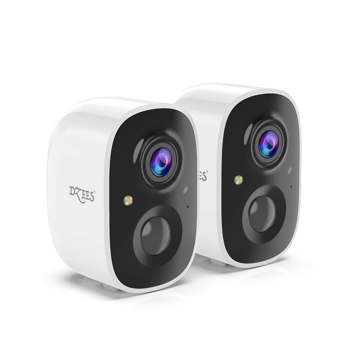 Dzees Outdoor Camera Wireless, 2K Battery Powered WiFi Surveillance Camera for Home Security System with Siren Alarm & Spotlight, Motion Detection
