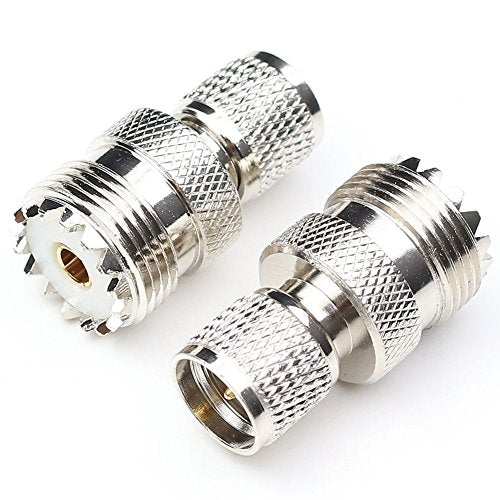 ANHAN Mini UHF Male to UHF Female Connector Pl259 Coax Adapters UHF to Mini uhf Coaxial Adapter SO239 RF Adapter 2Packs