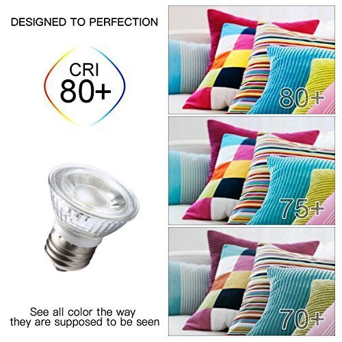 CTKcom 5W PAR16/HR16 LED Spotlight Bulb(4 Pack)- E26/E27 COB Flood Light Bulb 36 Degree 450LM 6000K Daylight White 50W Halogen Bulb Equivalent LED