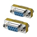 WOVTE DB9 Female to Female Mini Gender Changer Coupler Adapter Connector Pack of 2 (VGA/SVGA 9/9)