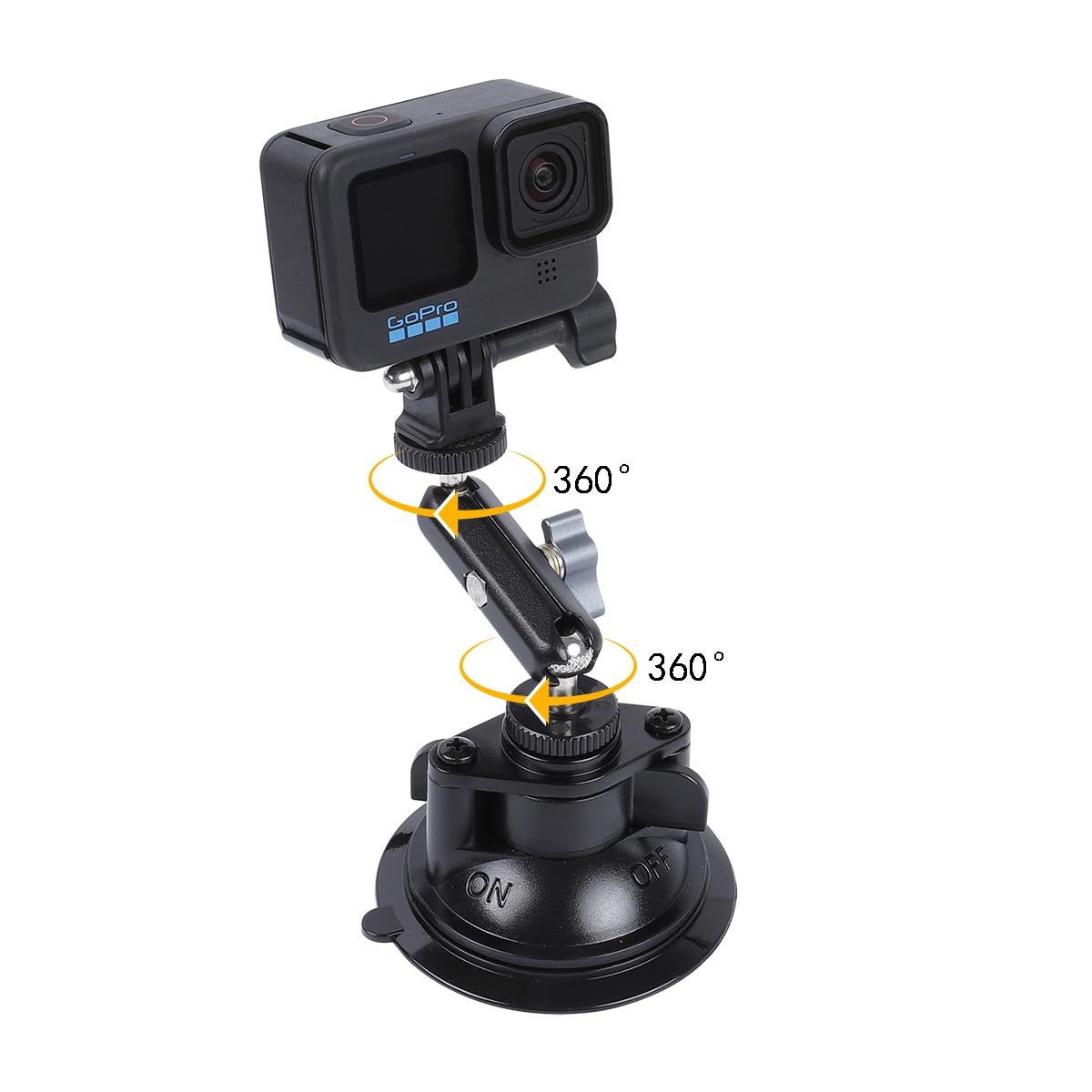 Suction Cup Mount for Insta360 One X5 X4 X3 X2 Go3, Car Windshield Window Sunroof Mount with Phone Holder Adapter Compatible with GoPro Hero 12 11 10
