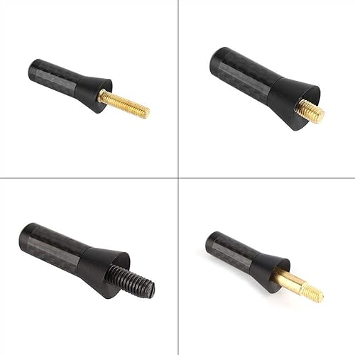 Car Radio Antenna, 3.5cm Carbon Fiber Screw Aluminum Car Antenna Short Decoration Aerial Universal Replacement