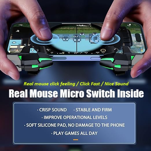Mikirini 13 in 1 Mobile Phone Gaming Triggers Combo Kits for iPhones/Android Phones, Mobile Phone Game Controller for PUBG Mobile/Call of Duty/Apex