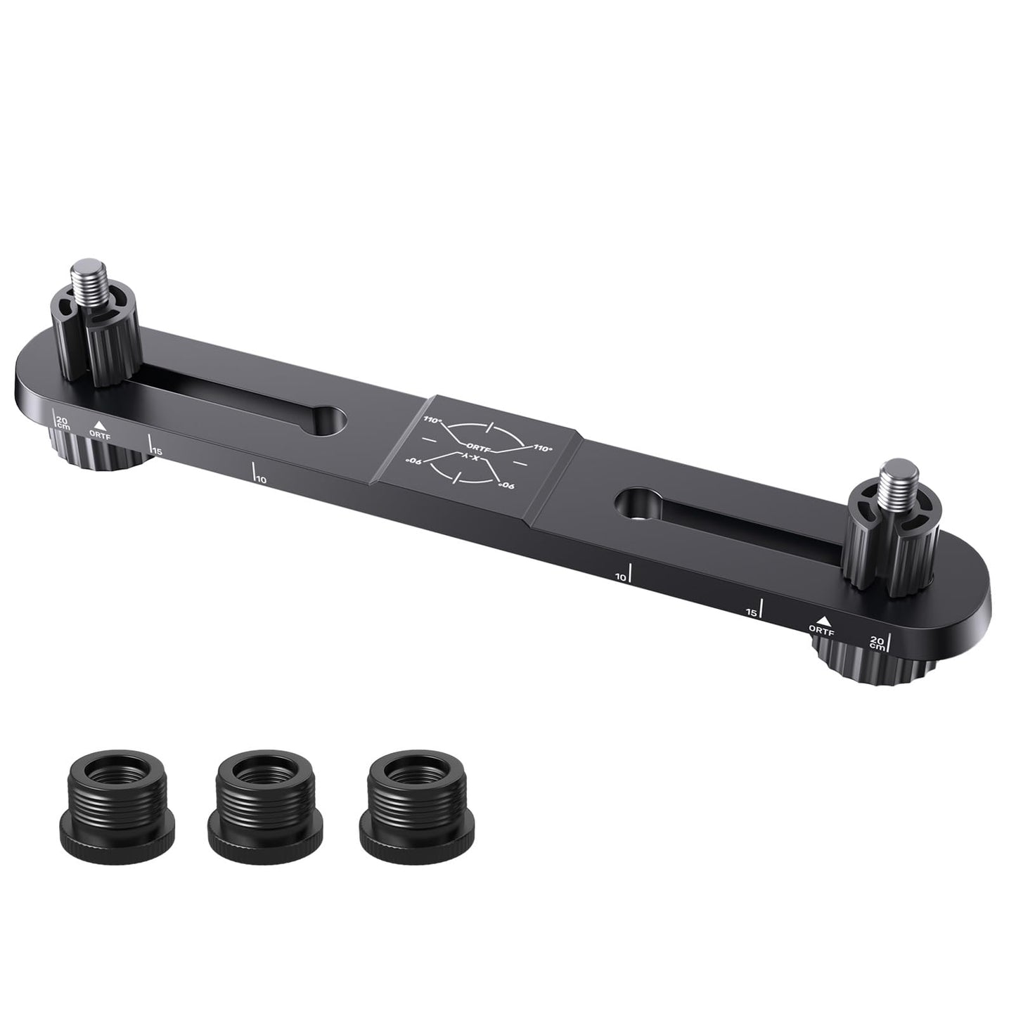 Stereo Mic Bar, Adjustable Dual Microphone Mount Bar,Universal Double Mic Holder for Stand,Precision Stereo Spacing Mic Bar for Podcast,Live