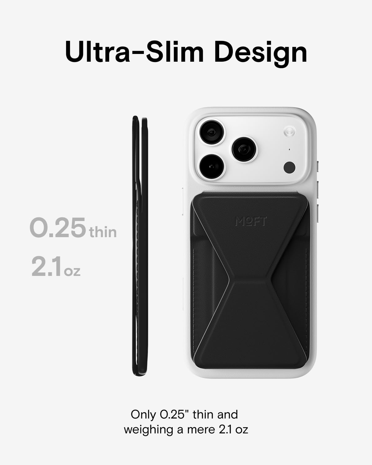 MOFT MagSafe Wallet Stand with Apple Find My, Ultra-Slim Trackable Strong Magnetic Phone Card Holder, 3-in-1 Multi-Angle Adjustable Phone Stand