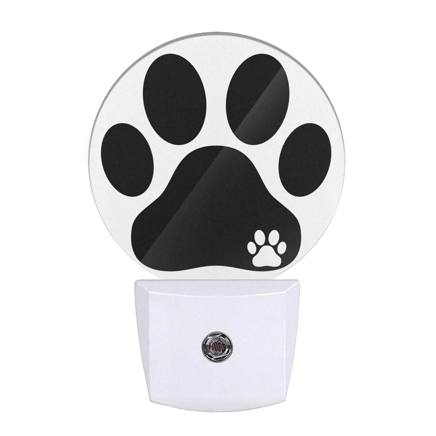 Uanvaha Dog Paw Night Light Black White Animal Footprint Dog Cat Paw Night Lights Plug into Wall 0.5W LED Lighting Auto on/Off for Bedroom Bathroom