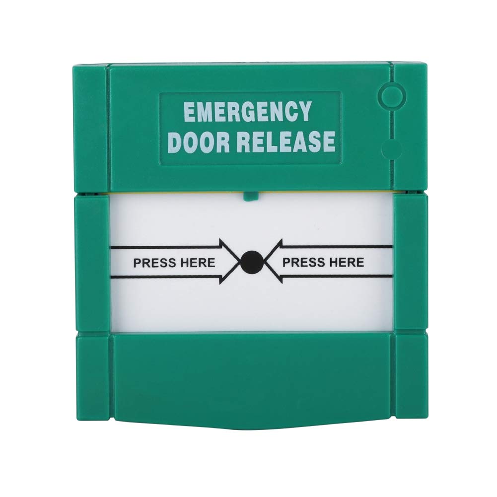 Emergency Door Release Break Glass Fire Alarm Green Security Alarm for Home Security