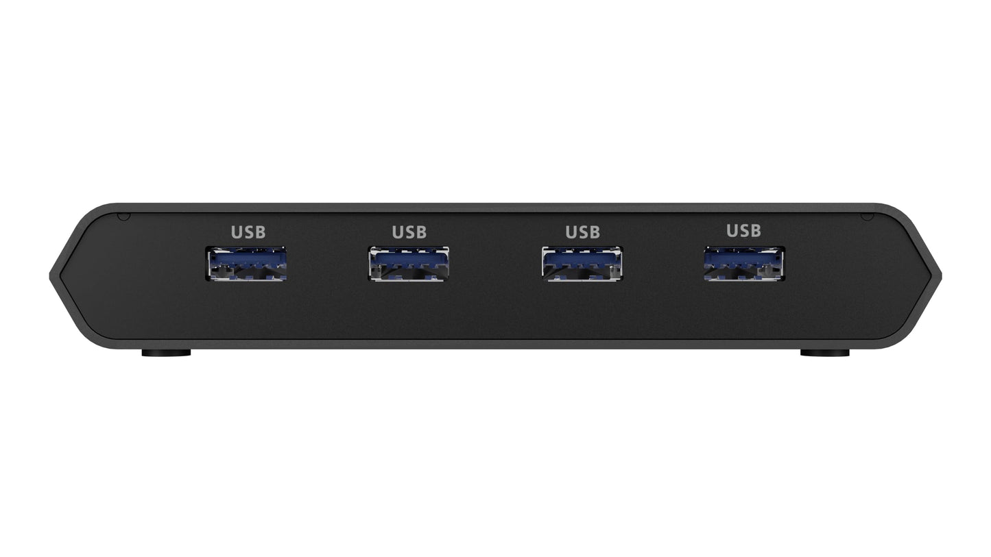 IOGEAR Access Pro Plus 2-Port USB-C KVM Switch 1 Monitor 2 Computers 4K 60Hz DisplayPort Output 4-Port USB Hub 100W Power Thunderbolt 3/4 Compatible
