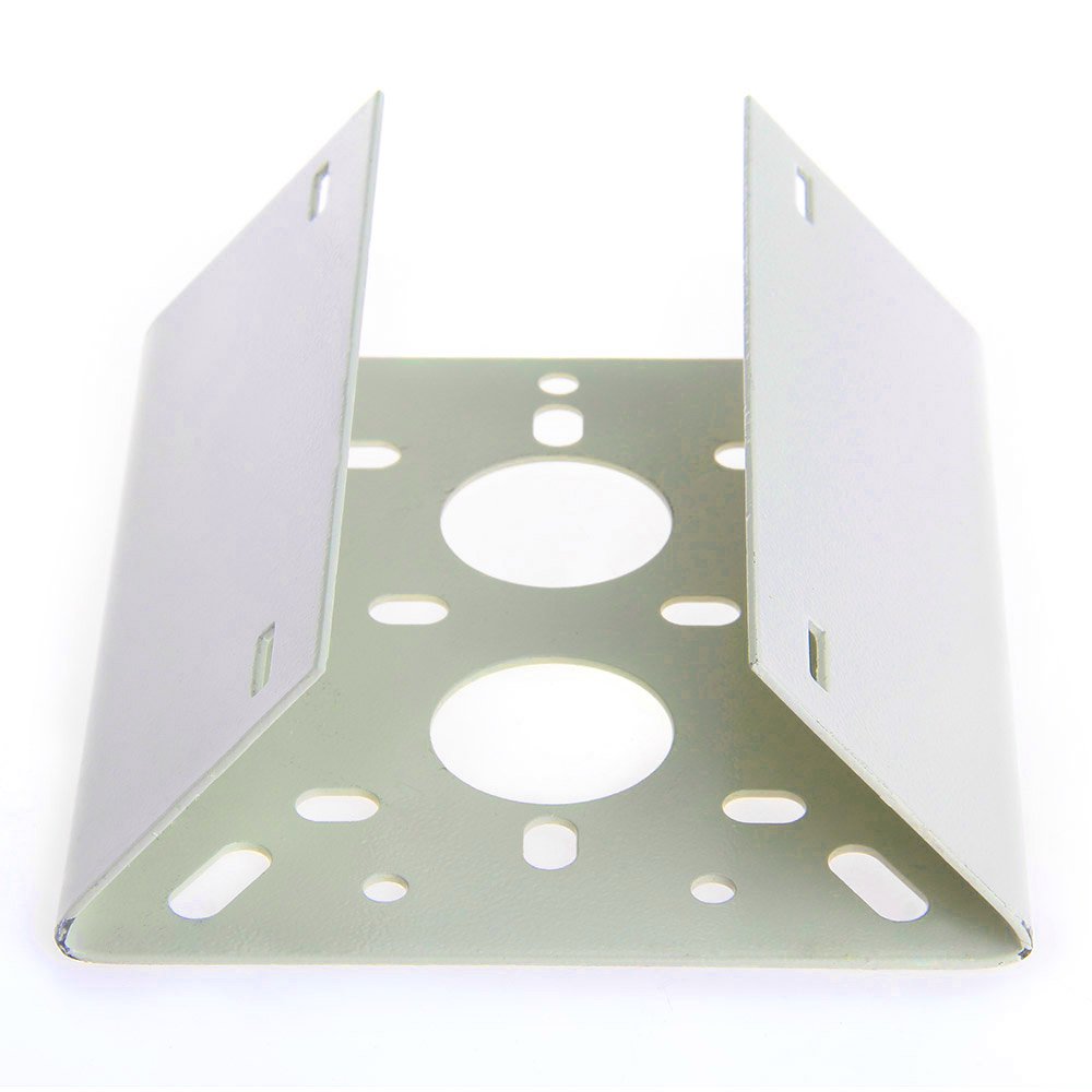Heavy Duty Metal CCTV Camera Pole Mount Bracket - Universal Indoor/Outdoor Wall/Ceiling Mount, Adjustable Angle, Ivory/Beige, 15KG Load Capacity