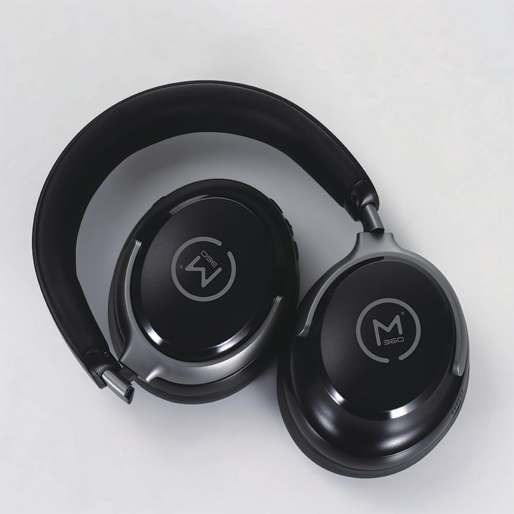 Morpheus 360 Aspire ANC Wireless Noise Canceling Headphones - Bluetooth Headset with Microphone - Black/Silver - HP8550ANC for Work, Travel and Home
