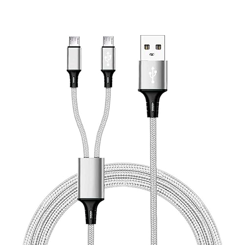 IFLASH 6ft Long Dual MicroUSB Splitter Charge Cable - Power up to Two (2) Micro USB Devices at Once from a Single USB Port - Ideal for Any Micro USB