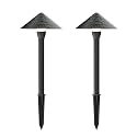 LL LIGHTING LIVING 12V Low Voltage Pathway Lights 1W 60LM LED G4 Replaceable Bulb Outdoor Landscape Lights 2PK 3100K Warm White Aluminum Path Lights