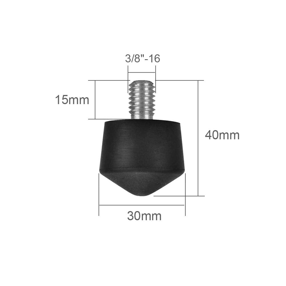 Foto&Tech Universal Anti-Slip 3/8" Rubber Foot Spike Compatible with Andoer Benro Gitzo Induro Kingjoy Manfrotto Weifeng RRS 3/8"-16 Thread Tripod