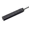 Monoprice 6 Outlet Surge Protector - UL Rated, 201 Joules, 1800-watt capacity, 2-Pack, 2 Feet, Black