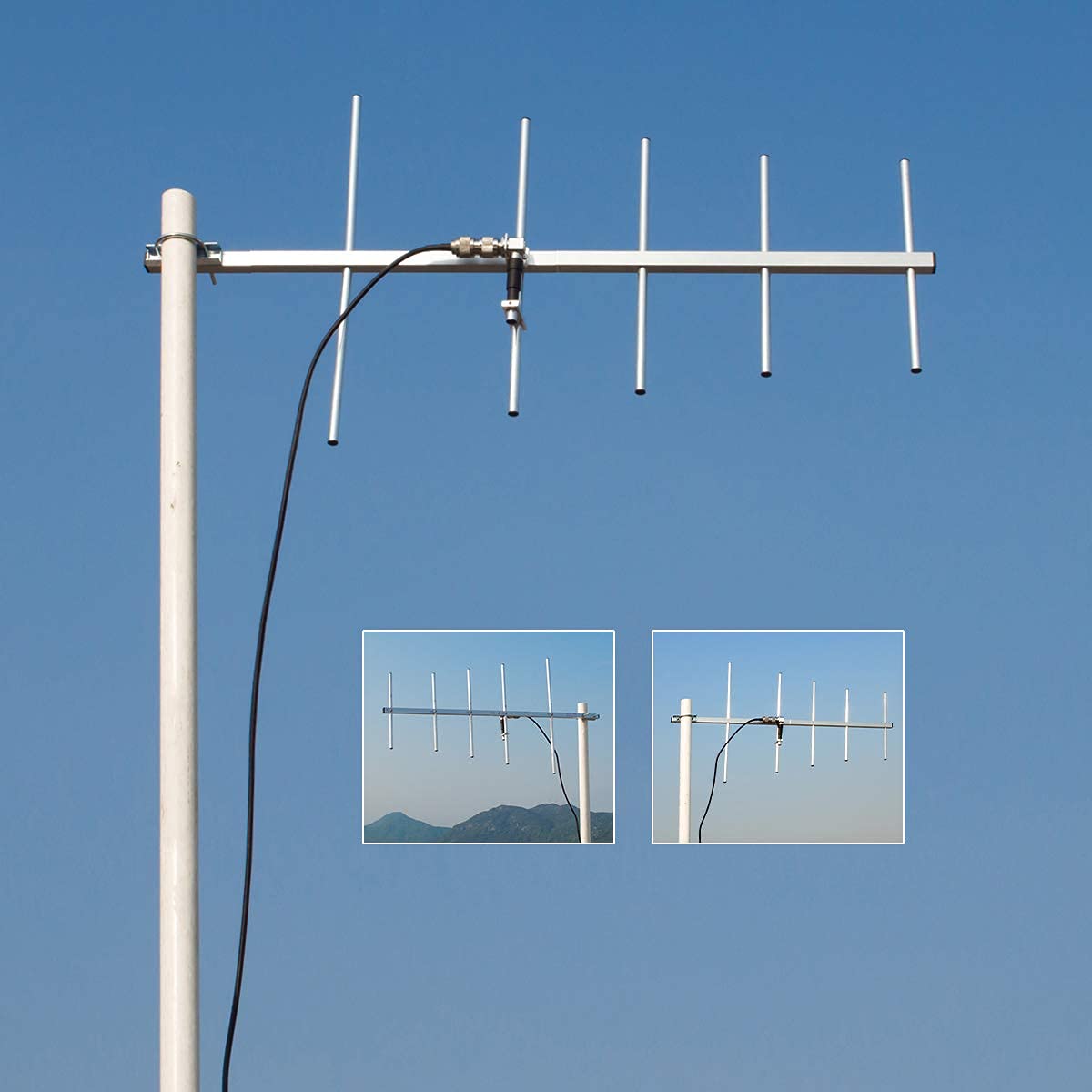 TWAYRDIO High Gain Yagi Antenna, UHF 70cm 9dBi Outdoor 100W 400-470Mhz GMRS Directional Yagi for Amateur Radio,Repeater System,433mhz Device,Satellite