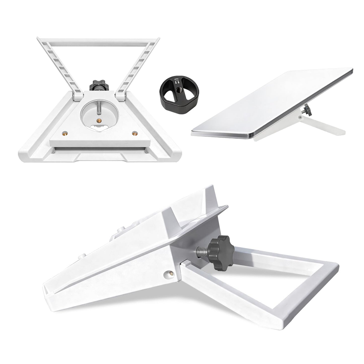 Ablian 3-in-1 Mount for Starlink Mini, Replacement Kickstand with 1/4" Tripod Thread Adapter Supports 110° Flat-Surface Angle,Pipe,Tripod and Clamps
