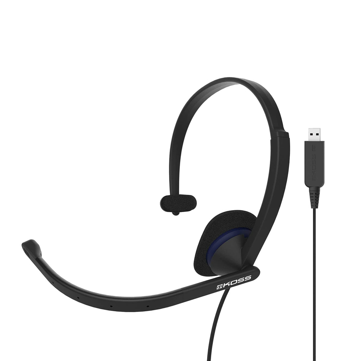 Koss CS195-USB Single-Sided On-Ear Communication Headset, Black, USB-A Plug