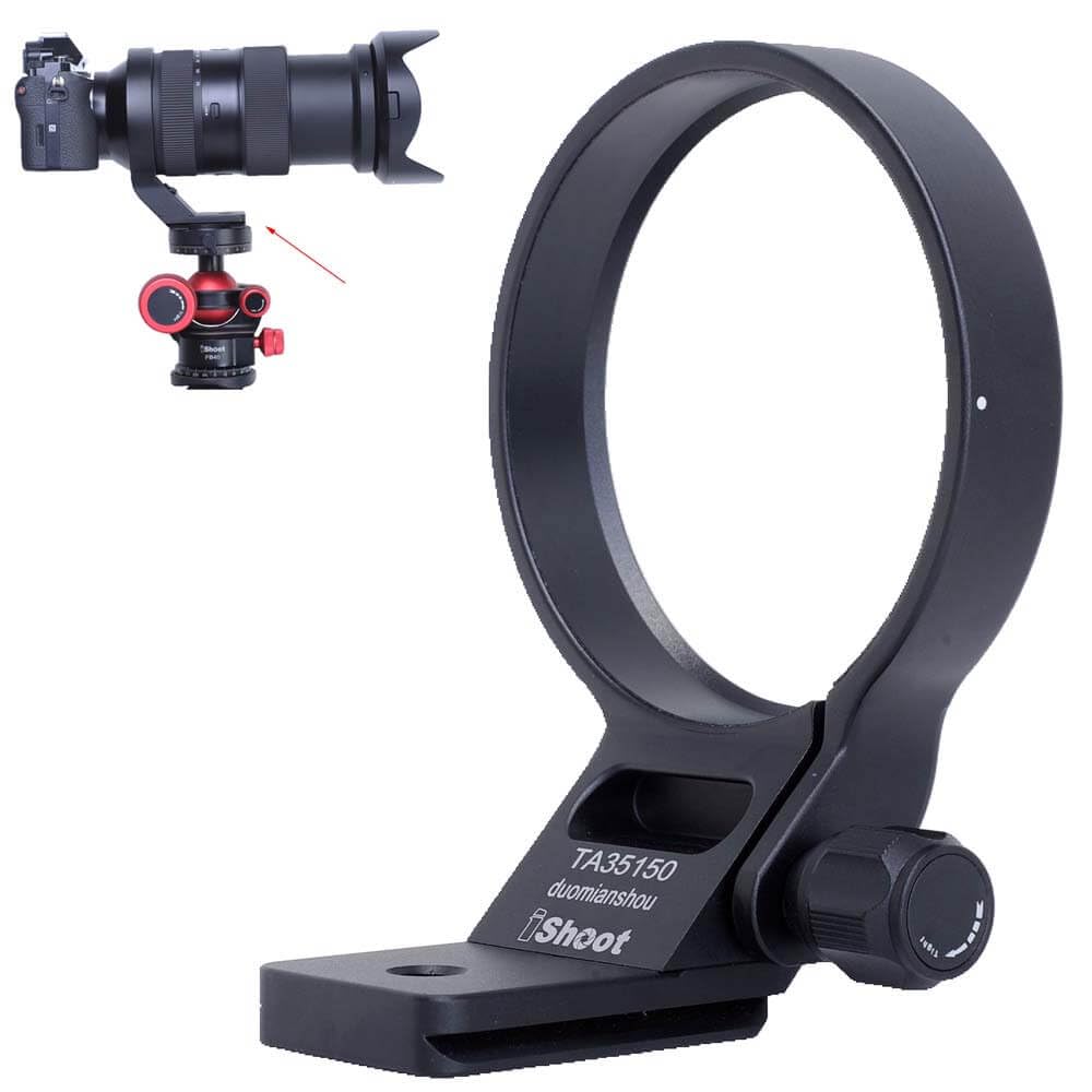 iShoot Metal Tripod Mount Ring Lens Collar Compatible with Tamron 35-150mm f/2-2.8 Di III VXD A058 E Mount, Lens Support Holder Bracket Bottom is