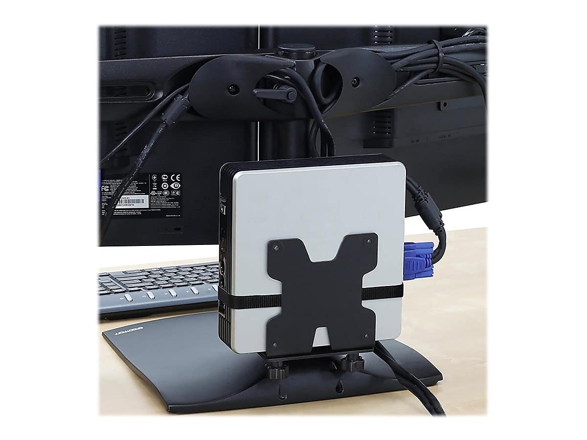 Ergotron DS100 Dual-Monitor Desk Stand, Horizontal, Black