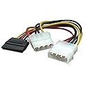 Manhattan, 4-Pin Molex Male to 15-Pin SATA Female and 4-Pin Molex Female Power Cable Splitter, 308984