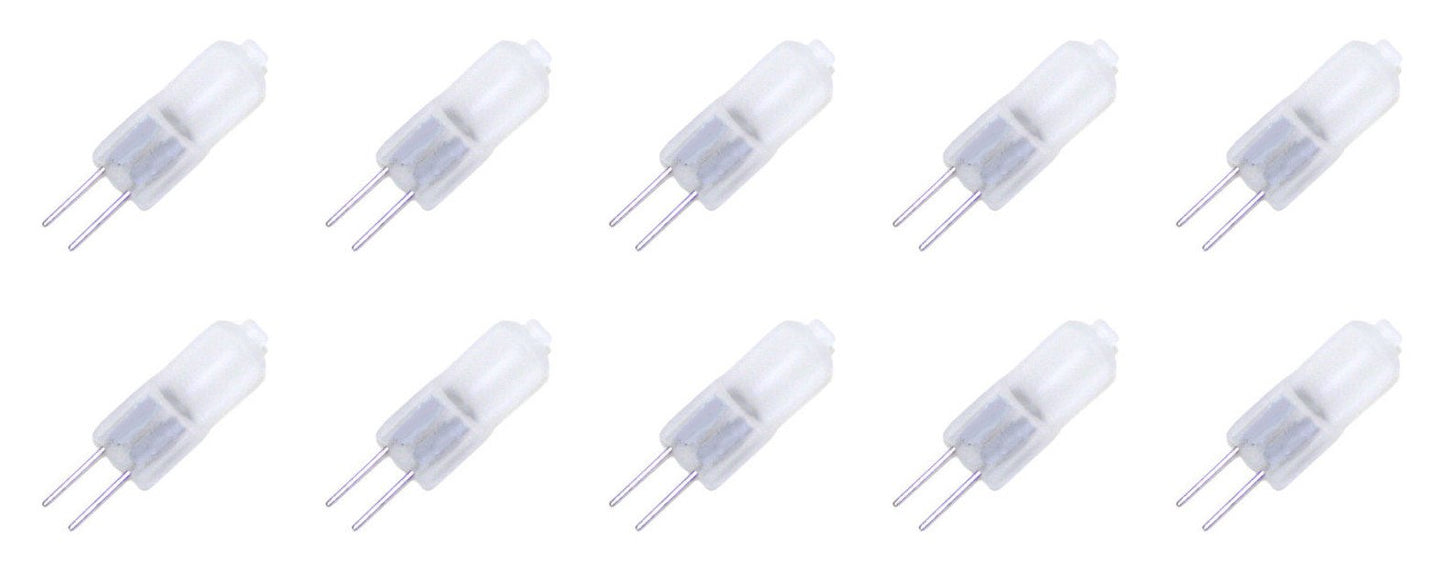 10 Pack SOFT FROSTED LENSE 10 Watt AC DC 12V Light Bulb Replacement JC G4 2Pin Base Halogen Kitchen Table Pendant Lamp 12 Volt 10W Bi-Pin Warm Clear