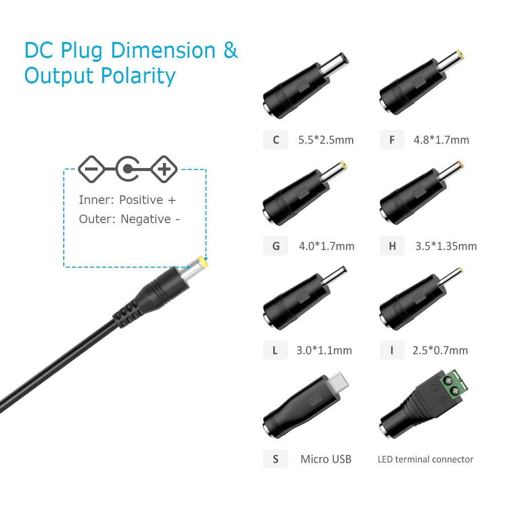 Belker 5V 3A 2.5A AC Adapter Power Adapter Supply Wall Charger for TV Box Tablet Router More 5V Devices