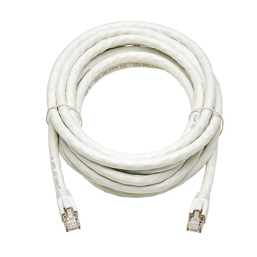 TRIPP LITE Cat8 Snagless Ethernet Cable, 25G/40G Certified Network Patch Cable, 22 AWG S/FTP, PoE, White, 15 Feet / 4.5 Meters, Lifelong Warranty