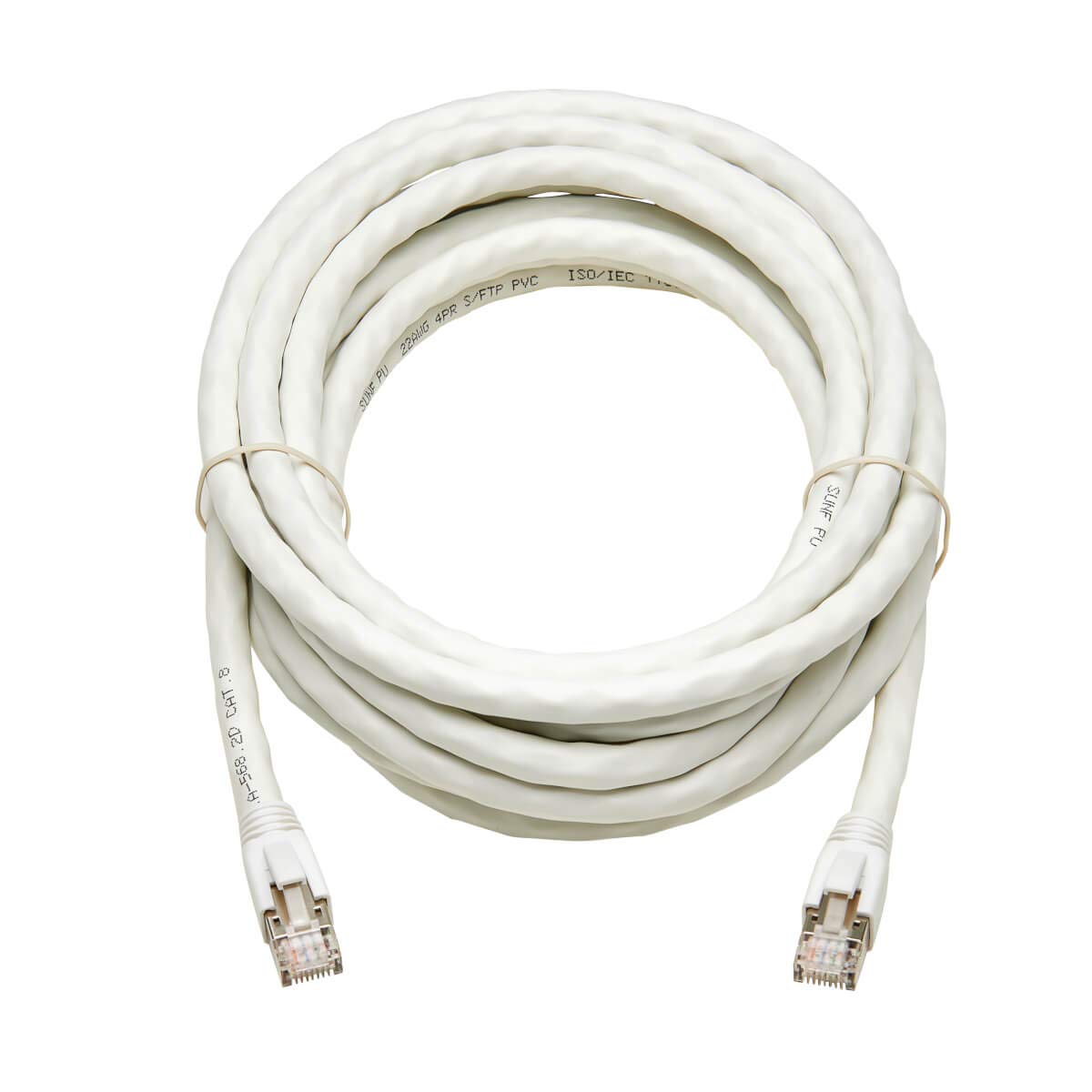 TRIPP LITE Cat8 Snagless Ethernet Cable, 25G/40G Certified Network Patch Cable, 22 AWG S/FTP, PoE, White, 15 Feet / 4.5 Meters, Lifelong Warranty