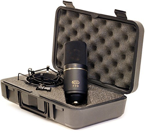 MXL 770 Condenser Microphone for Podcasting, Singing, Home Studio Recording, Gaming & Streaming | XLR | Large Diaphragm | Cardiod (Black)
