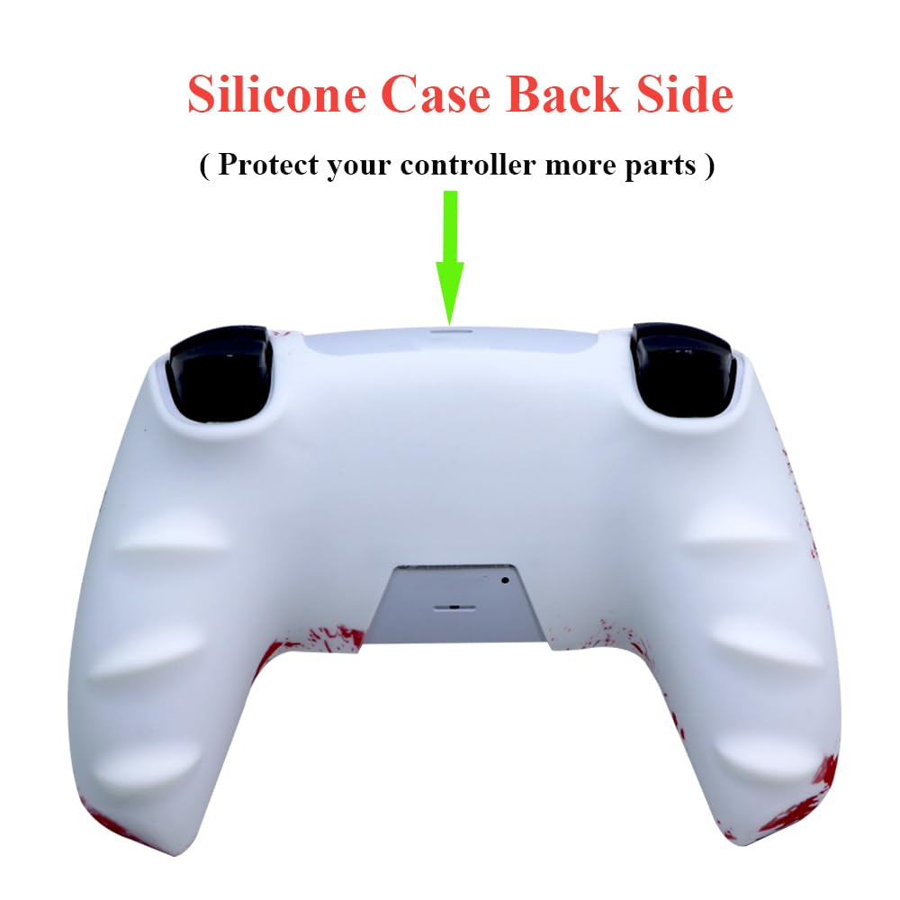 IVYUEEN Anti-Slip Printing Protective Skin for PlayStation 5 PS5 Controller Graffiti Blood Silicone Case for DualSense Wireless Controller with Touch