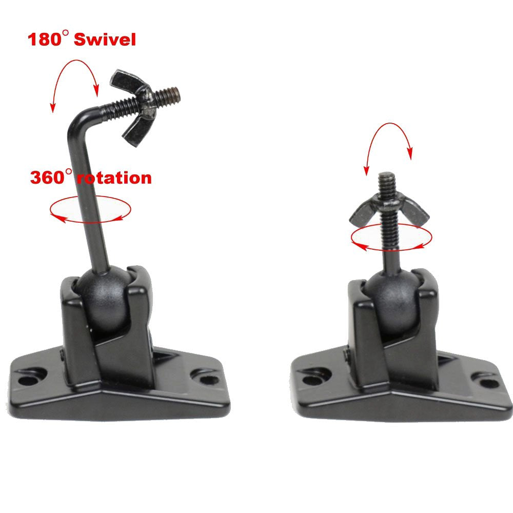 VideoSecu 5 Black Universal Satellite and Audio Speaker Mount Bracket for Wall or Ceiling MS40B5 WM6