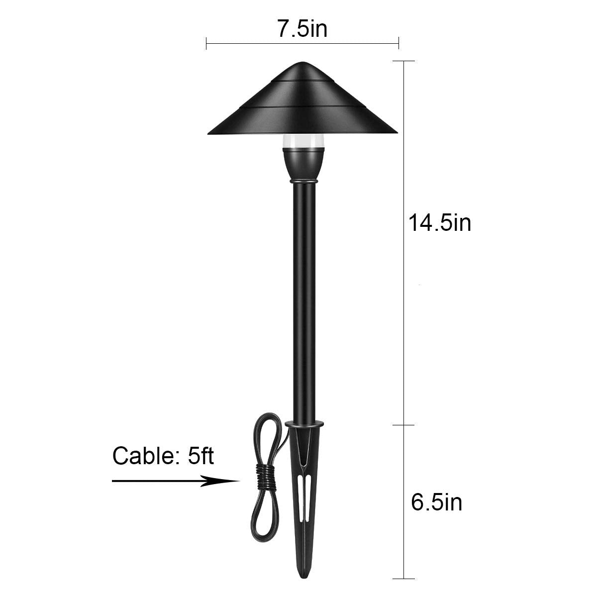 Gardenients Low Voltage Landscape Lights - Aluminum Outdoor Waterproof 12V 3W 3000K Warm-White Light (4-Pack)
