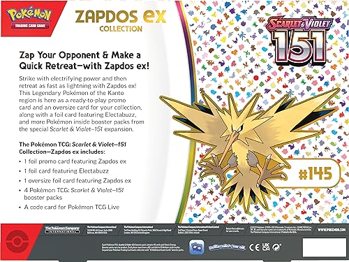 Pokemon TCG Scarlet & Violet 3.5 Pokemon 151 Zapdos Ex Box
