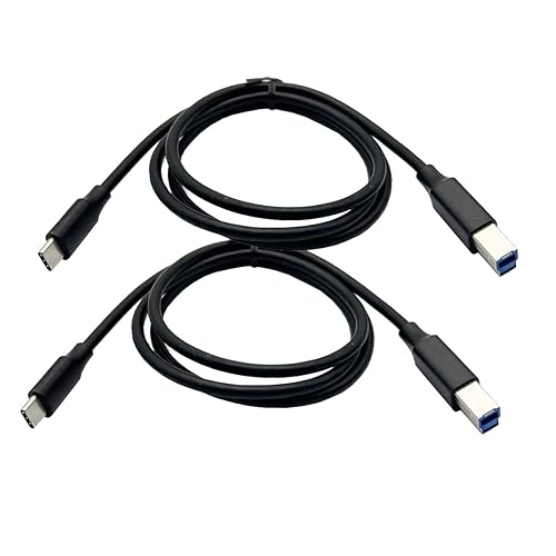 Seadream USB C to USB B Printer Cable; 2Pack Superspeed USB 3.1 USB C Printer Cable - USB Type C to Type B,5Gbps,1m / 3 ft -