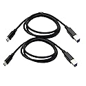 Seadream USB C to USB B Printer Cable; 2Pack Superspeed USB 3.1 USB C Printer Cable - USB Type C to Type B,5Gbps,1m / 3 ft -