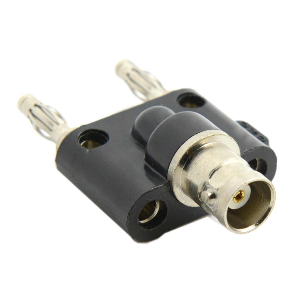 chenyang BNC Female Jack to Two Dual Banana Male Plug Pin RF Splitter Adapter Connector