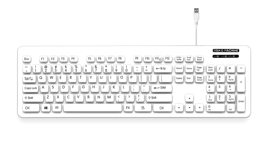 Man & Machine L Cool Keyboard, Washable - White