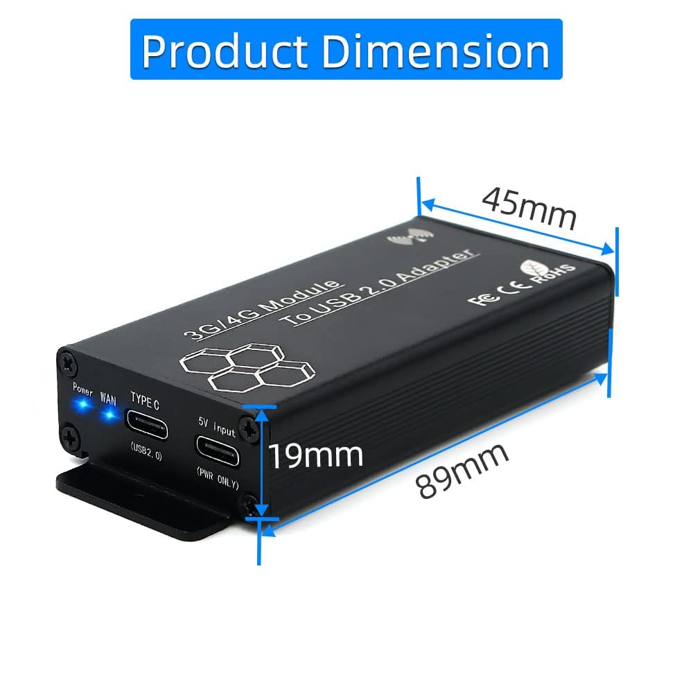 SUPERPLUS NGFF(M.2) to USB 2.0(Type C) Adapter with SIM Card Slot and Auxiliary Power Interface for WWAN/LTE Module