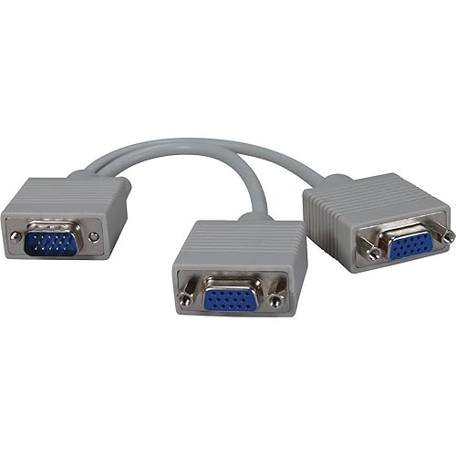 QVS CC320Y 8 in. HD15 Male to 2 HD15 Female VGA Video Splitter Cable by QVS